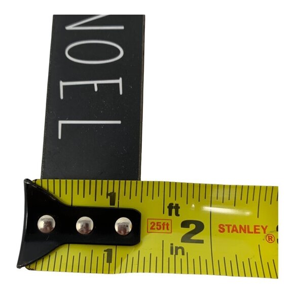 Christmas Mini Farmhouse Tag Ornament Set Of 4 Peace Joy Noel Checkered Ribbon - Picture 5 of 7